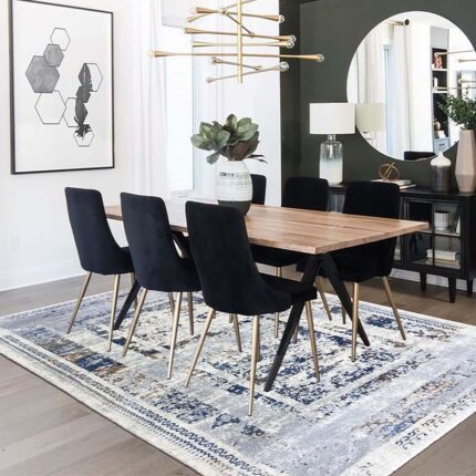 Covor Domino DS02B Gri/ Albastru - imagine 2