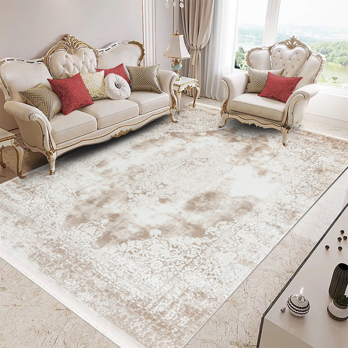 Covor Lootus L012A Crem/ Maro - imagine 1