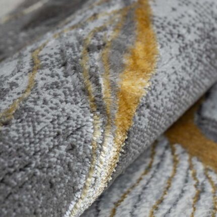 Covor Modern EFES cod: HE780 Gri/ Mustar - imagine 5