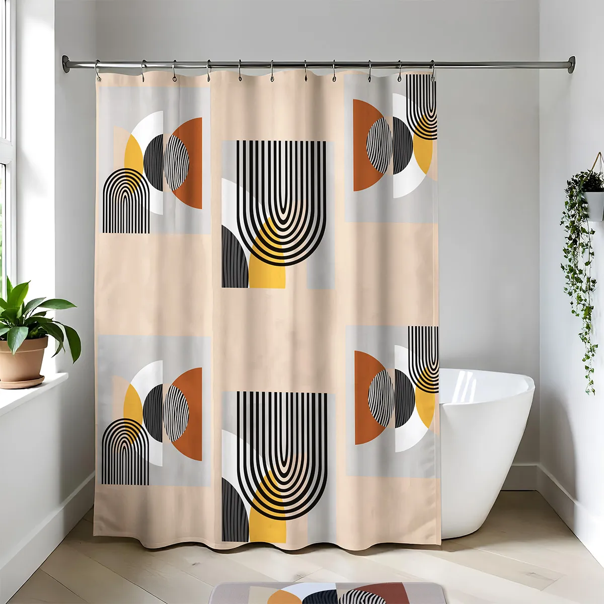 1100746 PERDEA DUȘ 180X180 CM DESIGN GEOMETRIC - TRENDY - imagine 1