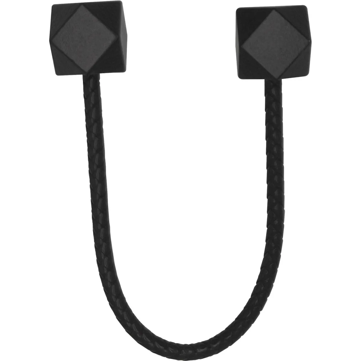 2504955 ȘNUR PRINDERE DRAPERIE ȘI PERDELE/ CORDON MDF TWIST / NEGRU COMPOZITIE MDF - imagine 1