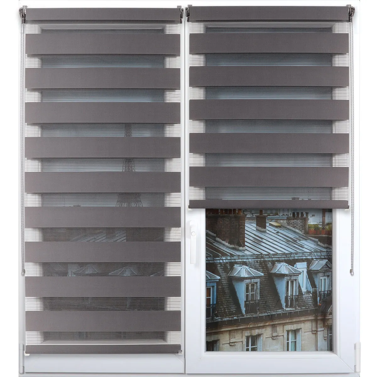 350260180938 RULOU ZEBRA 60X180 CM – GRI INCHIS COMPOZIȚIE POLYESTER | JALUZELE - imagine 1