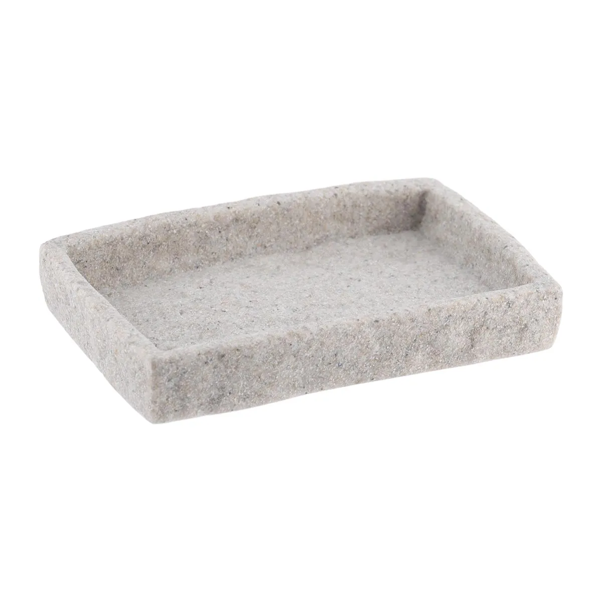 64120180 SĂPUNIERA POLIRĂȘINĂ DREPTUNGHI DESIGN PIATRĂ - GRI - imagine 1