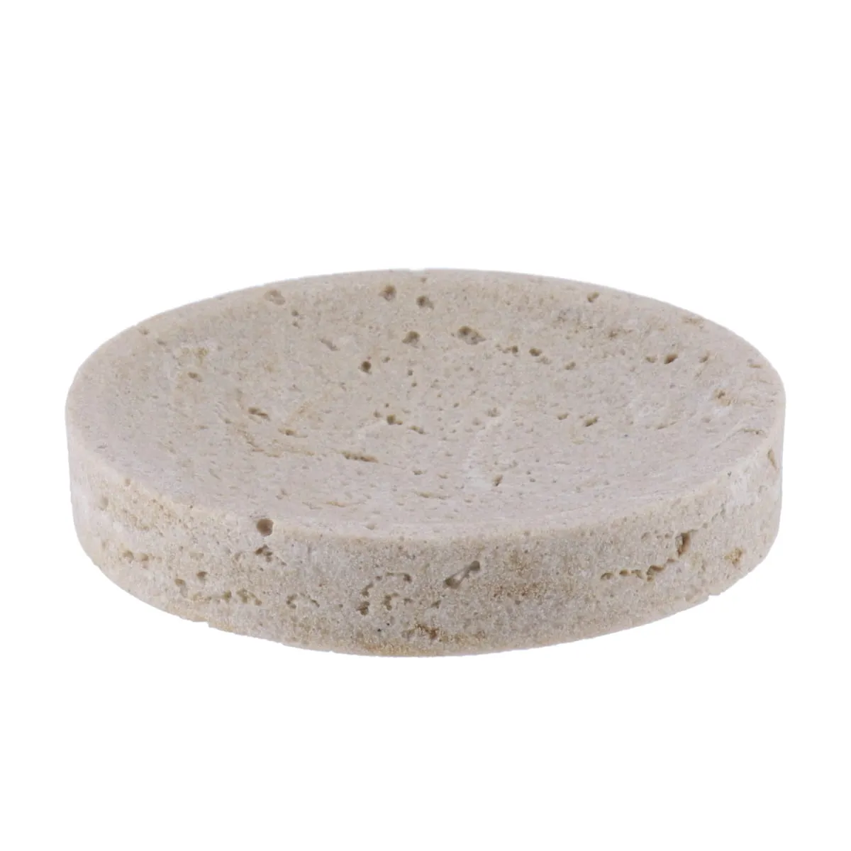 64168104 SĂPUNIERA POLIRĂȘINĂ ROTUNDĂ DESIGN PIATRĂ - GRI - imagine 1