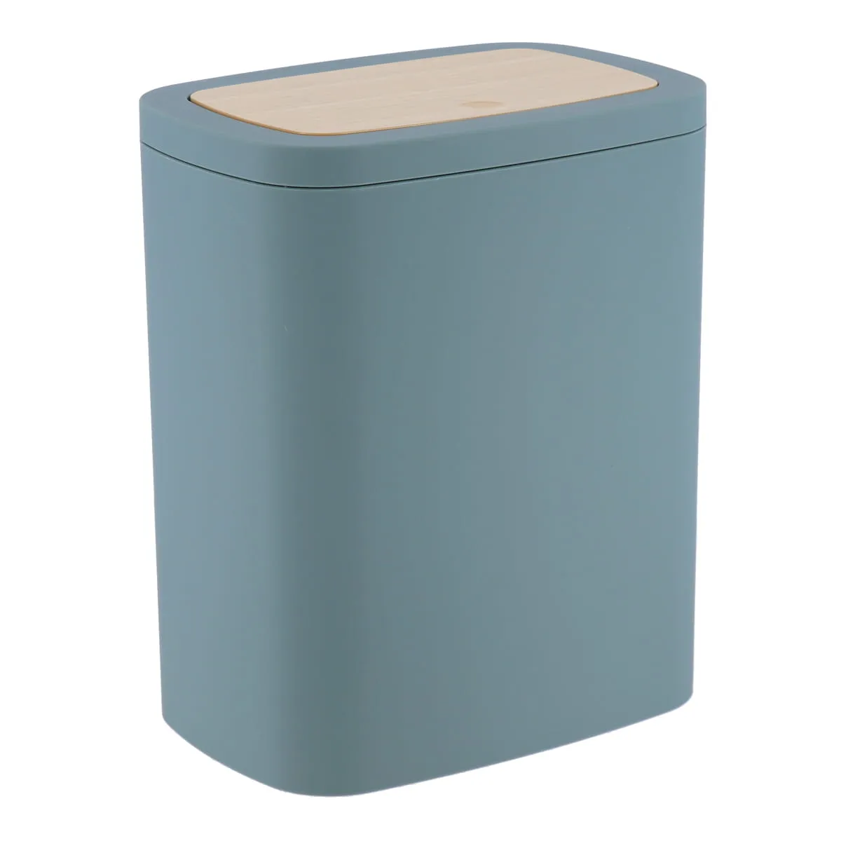 65110144 COȘ GUNOI CU CAPAC PLASTIC EFECT BAMBOO 5L - KAKI | COȘURI DE GUNOI BAIE - imagine 1