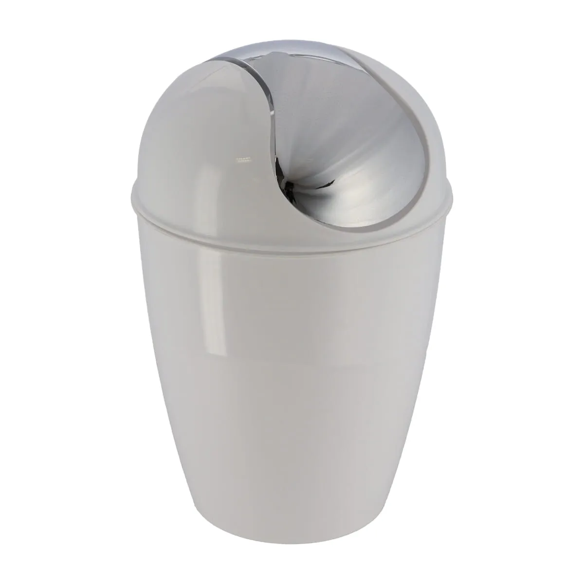 6518100 COȘ GUNOI CU CAPAC PLASTIC 5,6L CONIC - ALB | COȘURI DE GUNOI BAIE - imagine 1