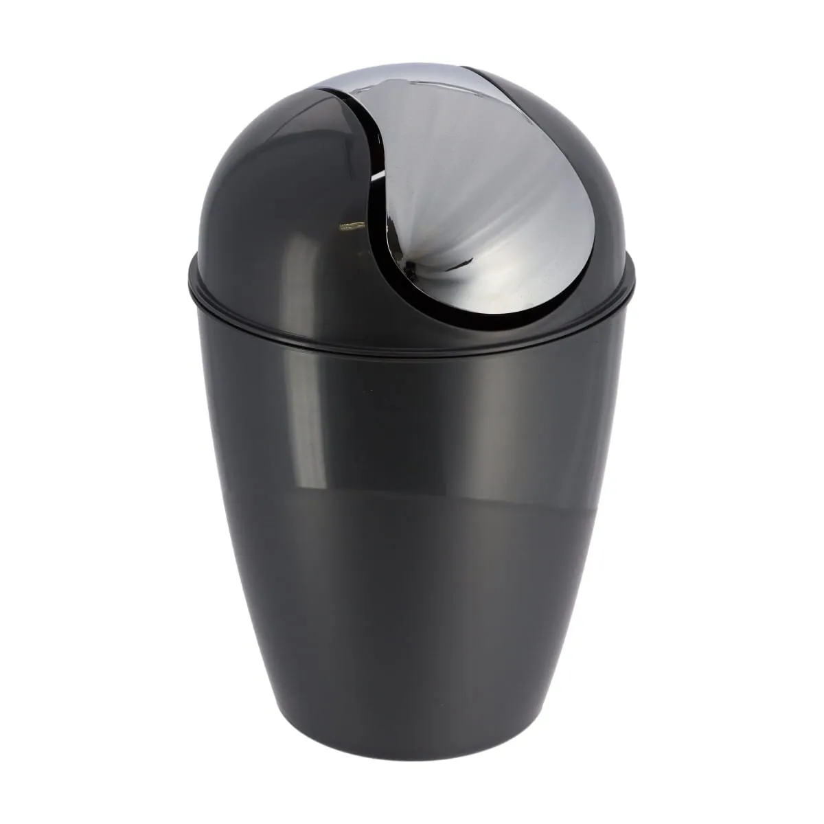 6518180 COȘ GUNOI CU CAPAC PLASTIC 5,6L CONIC - GRI | COȘURI DE GUNOI BAIE - imagine 1