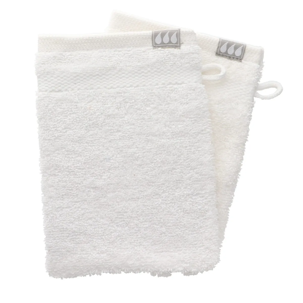 7001100 SET 2 X MĂNUȘI 15X21CM 100% BUMBAC - ALB | MĂNUȘI BAIE - imagine 1