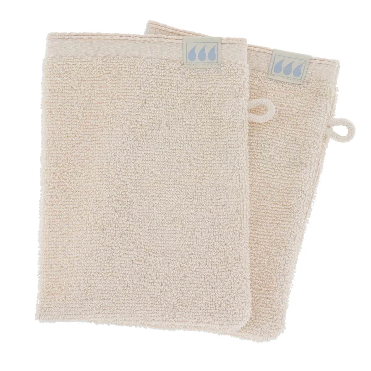 7031104 SET 2 X MĂNUȘI 15X21CM 100% BUMBAC CU VOLANE - NATURAL | MĂNUȘI BAIE - imagine 1