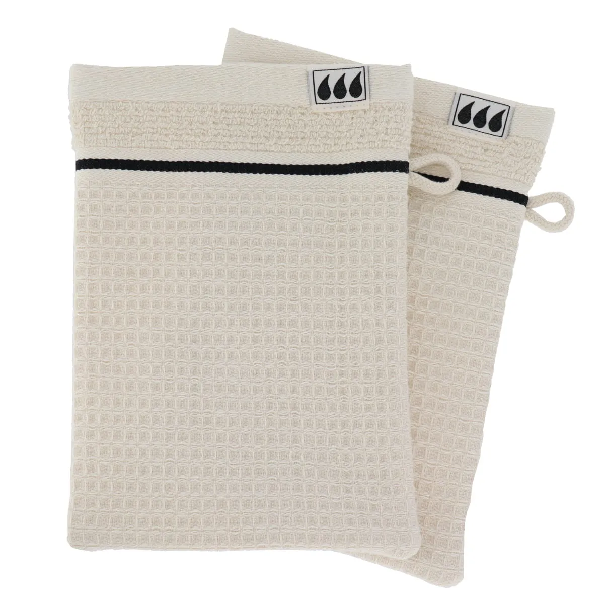 7041161 SET 2 X MĂNUȘI 15X21CM 100% BUMBAC MODEL FAGURE - ALB | MĂNUȘI BAIE - imagine 1