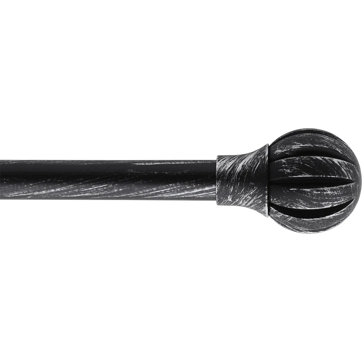 7503321096 GALERIE PERDEA SIMPLA EXT 210-380 CM/FI19/ZEN – NEGRU/ARGINTIU MATERIAL FIER FORJAT - imagine 1