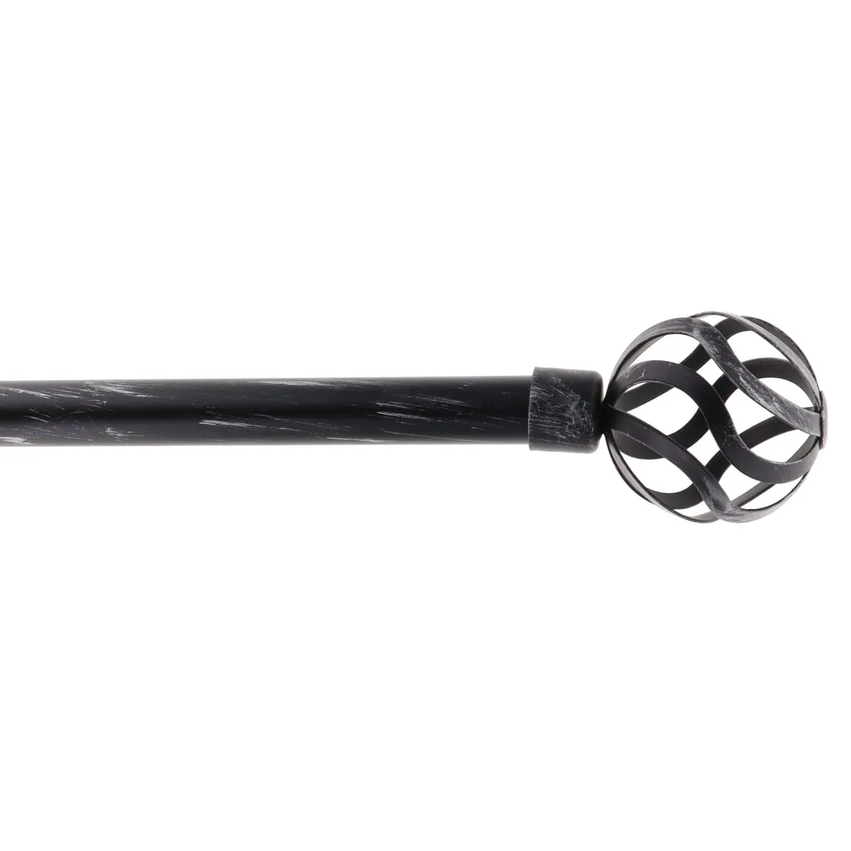 7507212096 GALERIE PERDEA SIMPLA EXT 120-210 CM/FI19/ASTI – NEGRU/ARGINTIU MATERIAL FIER FORJAT - imagine 1