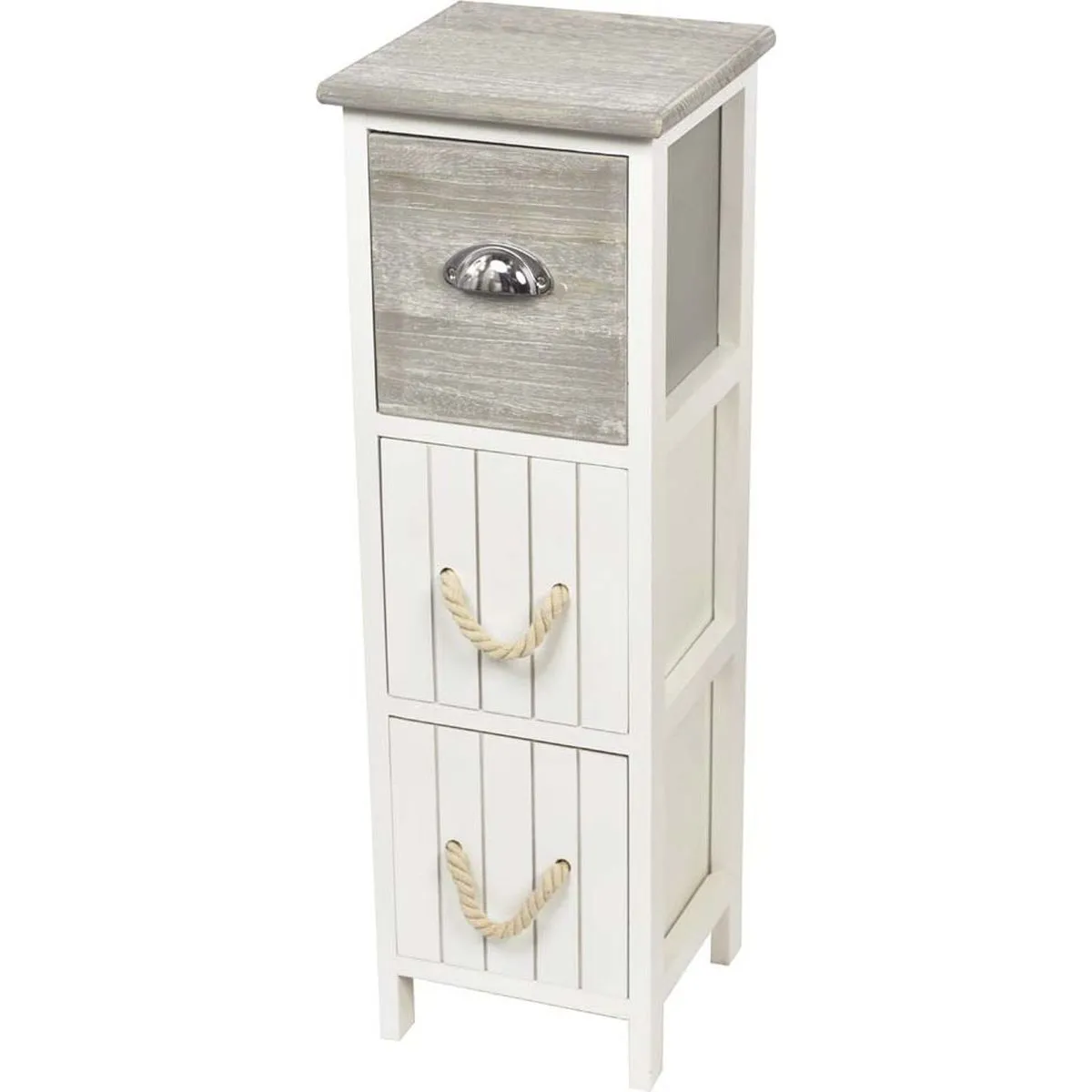 9852208 CORP MOBILIER BICOLOR CU 3 SERTARE - ALB /GRI | MOBILIER DEPOZITARE BAIE - imagine 1