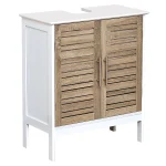 Mobilier pentru lavoar din MDF cu 2 uși/1 raft interior 70x30x60 cm – STOCKHOLM / Alb | Mobilier depozitare baie
