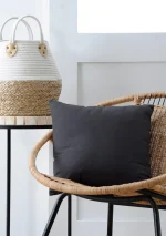 Pernă decorativă Duo 40X40 cm, culoare antracit, 100% bumbac - imagine 2