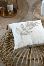 Pernă decorativă Hemera Crem/Gri 40X40 cm, culoare crem/greige, 100% bumbac - imagine 6