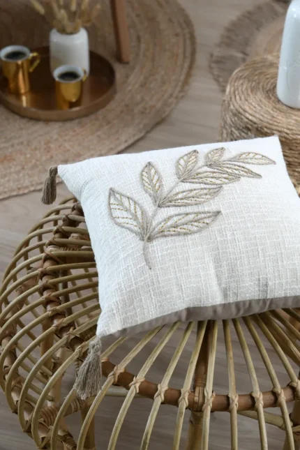 Pernă decorativă Hemera Crem/Gri 40X40 cm, culoare crem/greige, 100% bumbac - imagine 6