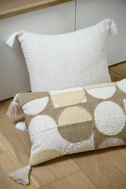 Pernă decorativă Balma 40X40 cm, culoare crem, 100% bumbac - imagine 6