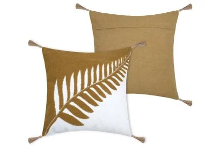 Pernă decorativă Aloha 40X40 cm, culoare muștar/bej, 55% bumbac 45% poliester - imagine 3