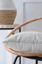 Pernă decorativă Duo 50X50 cm, culoare crem/in, 100% bumbac - imagine 2