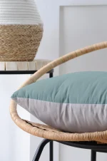 Pernă decorativă Duo 50X50 cm, culoare bleu/perlă, 100% bumbac - imagine 4