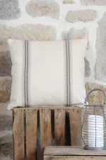 Pernă decorativă Montauban 50X50 cm, culoare alb/antracit, 100% bumbac - imagine 3