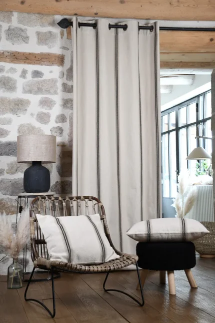 Pernă decorativă Montauban 50X50 cm, culoare alb/negru, 100% bumbac - imagine 2