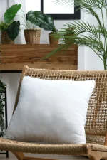 Pernă decorativă Coline 45X45 cm, culoare crem, 100% bumbac - imagine 6