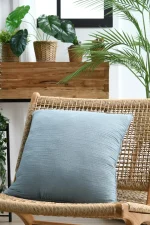 Pernă decorativă Coline 45X45 cm, culoare bleu, 100% bumbac - imagine 6