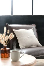 Pernă decorativă Dandy 45X45 cm, culoare natural, 100% poliester - imagine 6