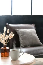 Pernă decorativă Dandy 45X45 cm, culoare greige, 100% poliester - imagine 2