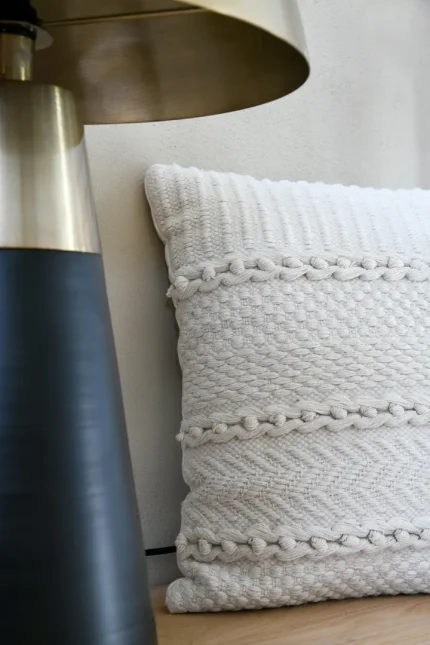 Pernă decorativă Balma 45X45 cm, culoare alb, 100% bumbac - imagine 6