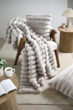 Pernă decorativă Polary 45X45 Cm, culoare crem, 100% poliester - imagine 6