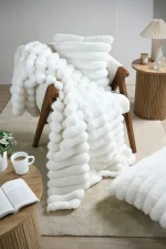 Pernă decorativă Polary 45X45 Cm, culoare alb, 100% poliester - imagine 6