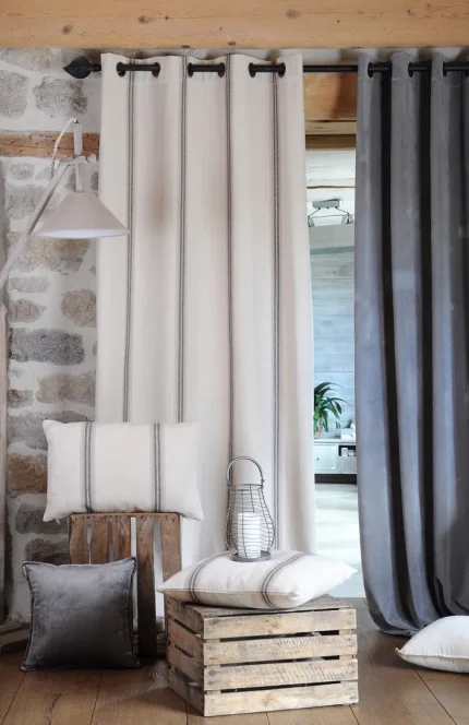 Pernă decorativă Montauban 40X60 cm, culoare alb/antracit, 100% bumbac - imagine 2