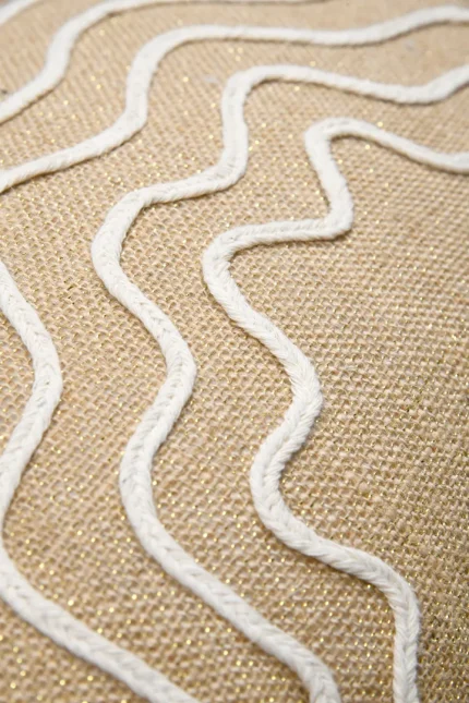 Pernă decorativă Balma 35X60 cm, culoare nisip, 55% iută 40% bumbac 5% lurex - imagine 5