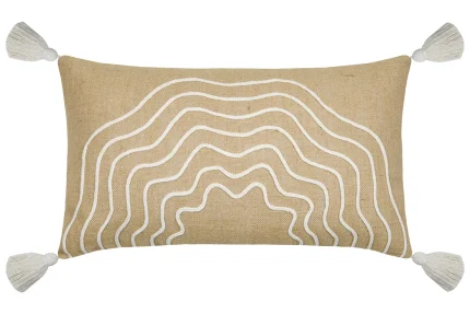 Pernă decorativă Balma 35X60 cm, culoare nisip, 5% lurex 40% bumbac 55% iuta - imagine 4