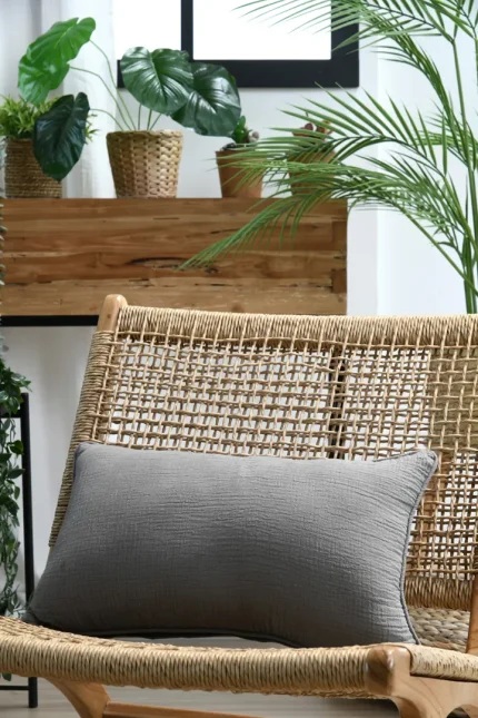 Pernă decorativă Coline 30X50 cm, culoare greige, 100% bumbac - imagine 6