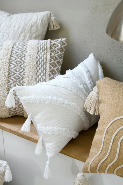 Pernă decorativă Balma 30X50 cm, culoare alb, 85% bumbac 15% poliester - imagine 2