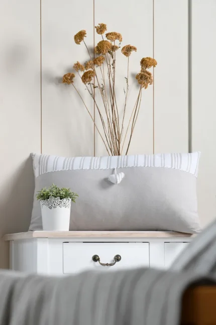 Pernă decorativă Josephine 35X60 cm, culoare crem, 45% poliester 55% bumbac - imagine 6