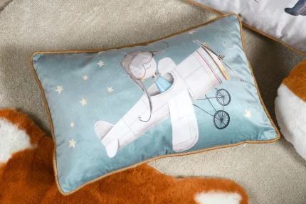 Pernă decorativă Ferdinand 30X50 cm, culoare turcoaz, 100% poliester - imagine 3