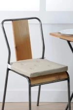 Pernă de scaun Velcro Duo In/Crem 38X38 cm, culoare in/crem, 100% bumbac - imagine 3