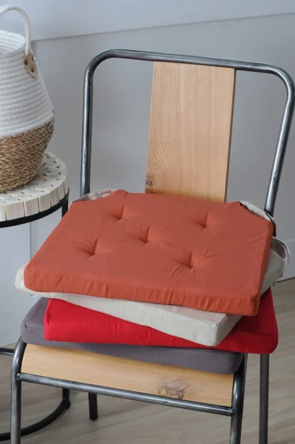 Pernă de scaun Velcro Duo Caramiziu/In 38X38 cm, culoare cărămiziu/in, 100% bumbac - imagine 2