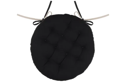 Pernă de scaun Ronde Duo Negru/In 38X38 cm, culoare negru/in, 100% bumbac - imagine 3