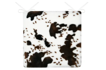 Pernă de scaun Vache 38X38X4 cm, culoare maro, 100% poliester - imagine 3