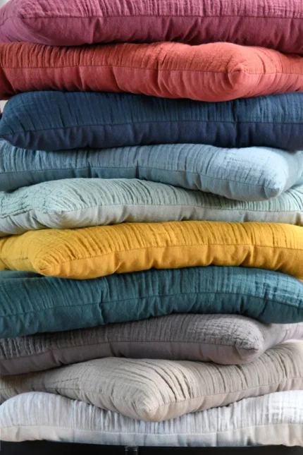 Pernă de scaun Coline 38X38 cm, culoare crem, 100% bumbac - imagine 4