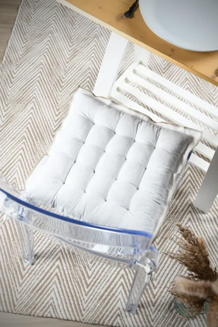 Pernă de scaun Helios 38X38 cm, culoare alb, 100% bumbac - imagine 6