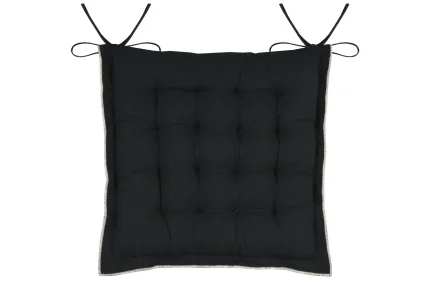 Pernă de scaun Helios 38X38 cm, culoare negru, 100% bumbac - imagine 2