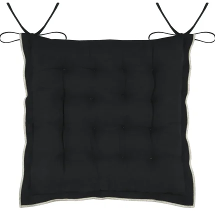 Pernă de scaun Helios 38X38 cm, culoare negru, 100% bumbac