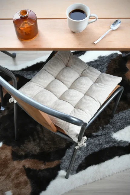 Pernă de scaun Dandy 38X38 cm, culoare natural, 100% poliester - imagine 3